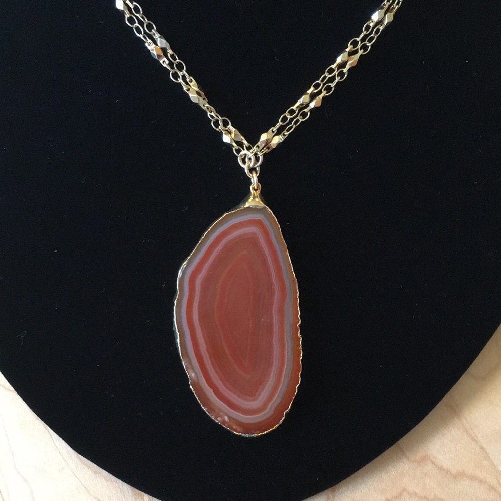 Heather Gardner Agate Slice Necklace